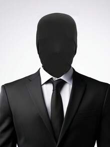 2pcs Full Face Pure Black Mask, Halloween Cosplay Faceless Morph Mask, Unisex Adult Party Costume Head Cover - Black - View 3