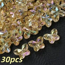 30pcs AB Color Acrylic Butterfly Beads With Glitter Transparent Faceted Butterfly Loose Spacer Beads For Jewelry Making DIY Bracelet Necklace Earring - Butterfly - View 15