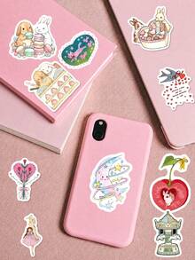 50Pcs PP Sweet Fairy Tale Stickers, Soft Vintage Dreamy Fairy Tale Cartoon Figures, For Decorating Scrapbooks, Helmets, Pencil Cases, Phone Cases - Multicolor - View 3