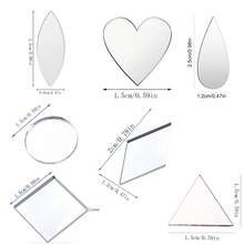 Various Shapes Mirror Mosaic Tiles - Mini Rhombus Glass Mirror, Suitable For DIY Art Wall, Door, Home Decor - 0.1cm Thickness, Mini Size, Perfect For Craft Projects - A - View 11