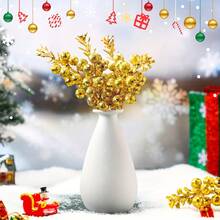 10pcs/Set Shiny Artificial Berry Branches, Reusable Plastic Berries With Glittery Stems, Christmas Tree And Wreath Making Holiday Decor, Suitable For All-Year Holiday Decoration - Multicolor - View 3