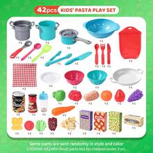 Parent-Child Interactive Realistic Western Kitchen Toy Set, Kids Pasta & Steak Cooking Role Play Game, Sliceable Fruits & Vegetables, Realistic Noodles & Ingredients, Complete Pot & Tableware Set, Recreates The Full Cooking Process - Multicolor - View 11
