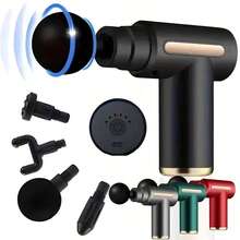 AXH Powerful Muscle Relaxation Device - Rechargeable Deep Tissue Massage Gun With 4 Massage Heads, Full Body Relief, Ultimate Muscle Recovery Tool, Home-Grade Plastic Material, USB Charging - Black - View 2