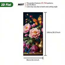 1pc Vibrant Butterfly And Floral Waterproof PVC Trash Can Decal - Easy To Apply, Durable And High Quality, Moisture-Resistant Sticker, Suitable For Outdoor Trash Cans, Modern Style DIY Mural, Peony And Butterfly, Floral Theme - A - View 7