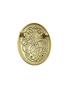 1pc Vintage Oval Brooch With Classical Pattern, Distressed Craftsmanship, Delicate Twisted Floral Design With Exotic Atmosphere, Thick Texture, Fabric-Friendly, Versatile For Various Outfits, Unique And Distinctive, Suitable For Collection Or As A Special Commemorative Gift - Bronze - View 7
