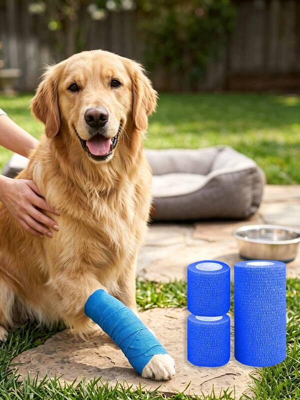 2/3/4 Stück elastische selbstklebende atmungsaktive Haustier-Bandagen, geeignet für Katzen, Hunde und Pferde, können an Handgelenken, Knöcheln, Knien, Köpfen und Körpern verwendet werden