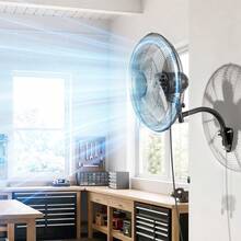 Wall Mount Fan, 20 In Wall Mounted Hanging Fan Oscillating, 3-Speed, Long Airflow Distance, Adjustable Rotation Angle, Mechanical Powerful For Industry, Commercial, Garage, Workshop, Gym, 2 Pack - 20 In 2 Pack - View 1