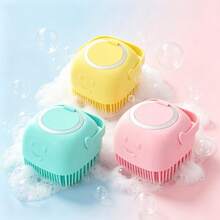 Silicone Pet Bath Brush, Candy Color Soft Massage Brush, Suitable For Dogs And Cats, Deep Cleaning Bathing Tool, Practical Pet Grooming Shower Accessory, Suitable For Small And Medium Pets, Dog Essentials, Kitten Supplies, Dog Grooming Supplies, Dog Accessories - Multicolor - View 3