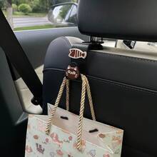 1pc Resin Cat & Fish Car Hook, Hidden Cartoon Cat & Fish 7-Shaped Car Hook For Rear Seat, DIY Resin Decor Patch Cream Glue Accessory, Multi-Function Hanging Hook For Car Rear Seat, Car Interior Hanging Storage Organizer - Cat Fish Bone - View 1