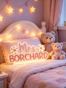 Personalized Floral Acrylic Name Plate, Double-Layer 3D Carved Design, Fresh Flower Accents, Customizable Text. Transparent And Exquisite Texture, Suitable For Wedding Seating, Tabletop Decor, Home Decoration, Commemorative Gift, Indoor And Outdoor Display. - Star - View 6