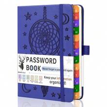Hard Cover Password Organizer Notebook With Letter Tabs, 6.1x4.72 Inch B6 Size Website Login Username And Password Record Book For Home And Elderly Security Organization - B6 - View 3