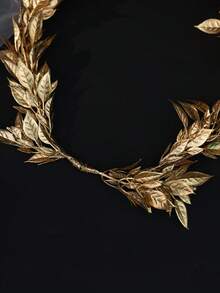 1pc Greek Goddess Gold Leaf Headband, Vintage Laurel Leaf Hair Accessory For Bride, Wedding, Prom, Evening Party - Gold - View 7