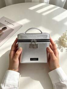 GIVENCHY Silver Handheld Makeup Bag, Portable And Durable, Suitable For Travel, Featuring Brand Logo Design, Large Capacity, Suitable For Personal Use And Gift Giving, GIVENCHY‑GIFT‑19 - Silver - View 2