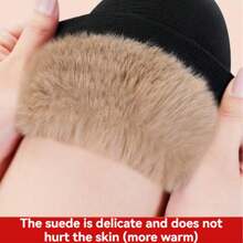 Winter Faux Camel Hair Knee Pads, Thermal Lined Thick Warm Windproof Leg Warmers For Men, Women And Elderly With Cold Legs (Random Fleece Color) - Multicolor - View 3