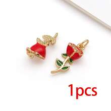 1pc 18K Golden Plated Insect Pendants Crystal Paved Dragonfly Bee Butterfly Enamel Charms For DIY Bracelet Necklace Jewelry Making Findings - Multicolor - View 23