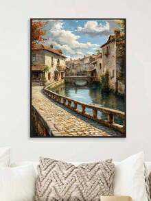 DIY European Canal Side Village Street (Frameless 8x12 / 16x20 Inches) Paint By Numbers Kit (Acrylic) Arts & Crafts For Adult Beginners, Home Wall Decor, And Unique Holiday Gifts For Relaxation - Sets - View 5