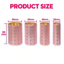 6pcs Hot Roller Hair Curler, With Long Bristles; Aluminum Core Structure, Lightweight; Hook And Loop Design For Quick Fixing; Fast Heating; Creates Voluminous Curly Hair Effect; Length 60mm, Color Pink. - Pink - View 2