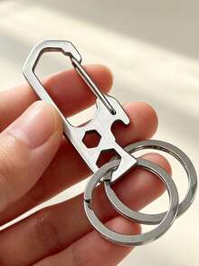 Double‑Ring Metal Carabiner Keychain,Portable Bag Accessory,Key Holder For Daily Outdoor Camping Hiking,Practical Gift For Holiday&Back‑To‑School - Multicolor - View 2