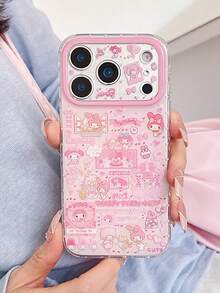Sanrio Friends Collection Animal Pink Striped Girly Phone Case Compatible With IPhone 17/17 Pro Max/16/15/14/13/12/11 Full Coverage Shockproof Protective - Multicolor - View 1