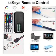 Acosh Neon APP Control RGB LED Strip Lights, USB RGB Light Strip With Remote Control, Music Sync Function, Timer Setting, Color Changing Lights For Bedroom, Living Room, Kitchen And Home Decor - RGB - View 3