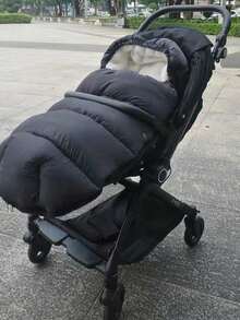 Baby Stroller Sleeping Bag With Foot Cover - Dark Grey - View 8