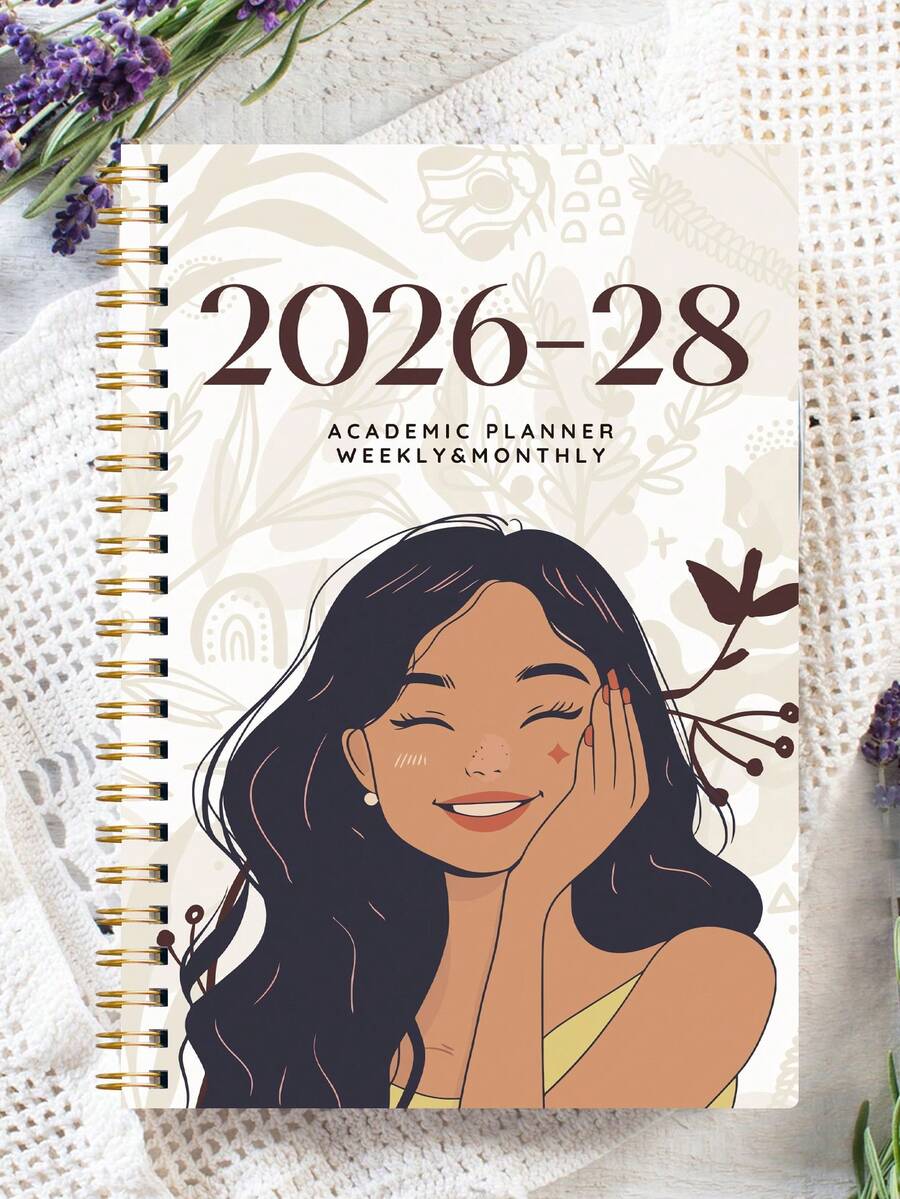 1pc 2026-2027 Academic Year Weekly/Monthly Planner Notebook, January 2026 To December 2027, 5.7" X 8", A5 Monthly Planner With Note Pages, Waterproof Cover, Personal Schedule Book, Office And Back To School Supplies