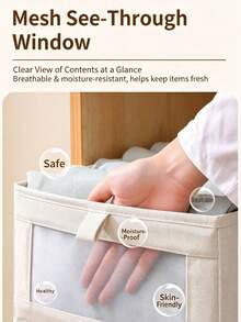 1pc Oxford Fabric Foldable Storage Box, Visual Window Clothes Organizer For Closet Cabinet, Wardrobe Storage Container For Pants Underwear Garments - Multicolor - View 6
