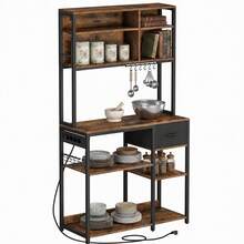 VASAGLE Baker's Racks - Brown and Black - View 2