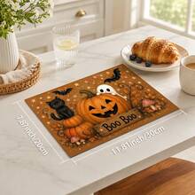 1pc Halloween Pumpkin Pattern Kitchen Absorbent Drying Mat, Fun Horror Style, Suitable For Halloween, Autumn Kitchen Countertop, Dining Table, Coffee Machine And Party Decoration - Multicolor - View 9