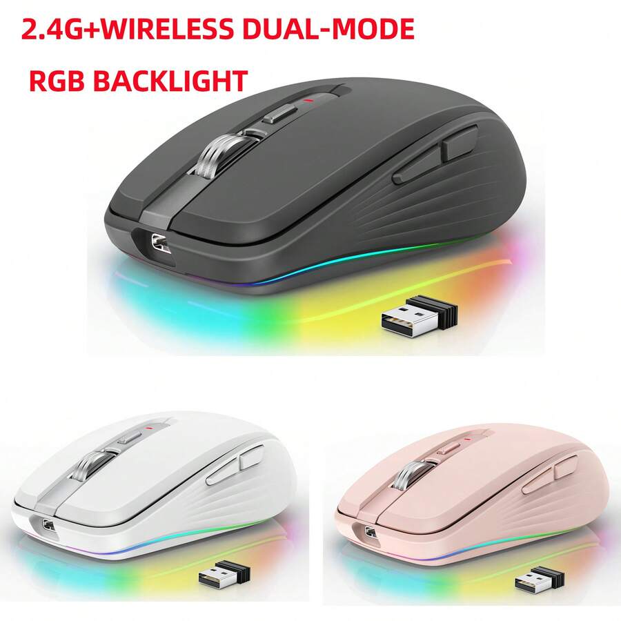 HXSJ Chuột không dây 2.4G Dual-Mode Bluetooth 5.1 bằng nhựa ABS, chuột máy tính im lặng 2400dpi cho văn phòng doanh nghiệp - Xem 1
