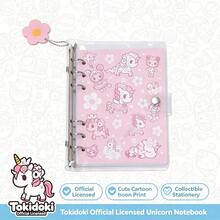 TOKIDOKI tokidoki دفتر طالب لطيف، غلاف ناعم، مشبك معدني قابل للفصل، صفحات مسطرة باللغة الإنجليزية - وردي - مشاهدة 1