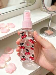 Clear Spray Bottle With Cherry Bow Pattern,Perfume Refillable Bottle,Multi-Functional Fine Mist Spray Bottle,Portable Decanting Bottle Container - Multicolor - View 3