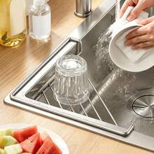 1pc Corner Sink Organizer Rack, Heavy Duty Stainless Steel Sink Drying Rack, Dish Cloth And Sponge Drying Rack, Space-Saving Triangular Kitchen Sponge Cloth Holder, Suitable For Dish Soap, Cleaning Brush, Draining Countertop - One Size Fits All - View 6