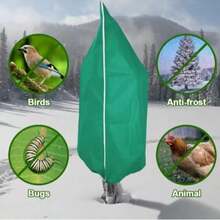 Thickened Non-Woven Fabric Plant Frost Cover With Drawstring And Zipper, Winter Warmth Protection Cover For Garden Plants And Greenery - Multicolor - View 5