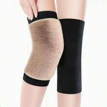 Winter Faux Camel Hair Knee Pads, Thermal Lined Thick Warm Windproof Leg Warmers For Men, Women And Elderly With Cold Legs (Random Fleece Color) - Multicolor - View 1