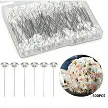 50/100入鑽石水晶頭針，透明花朵胸針，適用婚禮、週年紀念、情人節 DIY 手工藝 - 多色 - 查看 12