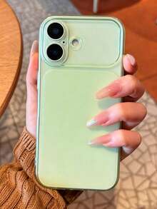 Minimalist Transparent Glossy Camera Protection Phone Case, Compatible With IPhone 17 Pro Max 17 Pro 17 Air 16 Pro Max 15 14 13 Pro Max, Matte Transparent Back Panel - Translucent Green - View 3