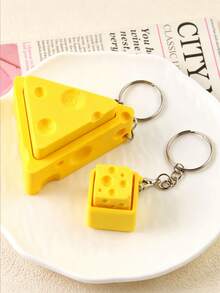 1 Set Of Small Cheese-Shaped Bag Pendants As Keychains, Bag Decorations For Keychains, Wallet Accessories, Women's Accessories, Gifts For Friends - Multicolor - View 10