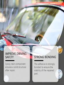Car Glass Care Kit, Windshield Crack & Scratch Repair Adhesive, Pitting Restoration Glue, Mirror Seamless Bonding Agent, Scratch Repair, Enhanced Glass Strength, Designed For Glass Repair - Kit - View 4