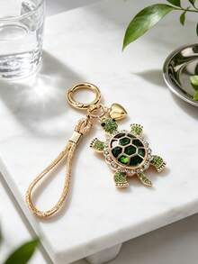 Turtle Keychain, Heart Combination Charm Keychain,Imitation Crystal Sea Turtle Key Ring, Perfect Gift For Women, Teacher'S Day /Thanksgiving Gifts - Multicolor - View 4