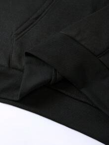Men's Casual Versatile Style Fashion Hoodie, New And Unique Design, Printed With A Rose Pattern To G - Black - View 3