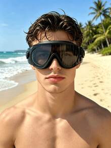 361degree 1pc 361° Large Frame Wide View HD Anti-Fog Waterproof Leakproof Swim Goggles For Women Men Adult, With Portable Storage Case, Pool Beach Swimming Gear - Quiet Night Black - View 2