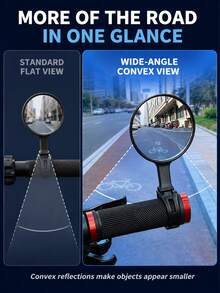 Handlebar Bike Mirror, 360° Rotatable Convex Bicycle Rearview Mirror, Wide Angle View, Flexible Mount Easy Installation, Cycling Accessories For Mountain Bike, Road Bike, City Commute Riding - Bicycle Handlebar Mirror - View 8