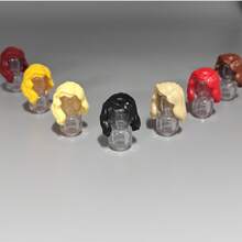 ABS Small Particle Building Block Minifigure Accessories Hair Hat Suitable For 85974 Shawl Medium-Long Hair MOC Assembly Parts Educational Toy - Multicolor - View 6