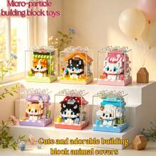 Stackable Cute Animal Micro Particle Building Blocks With Dust Cover, DIY Assembly Educational Toy, Stackable Storage Shell, Creative Handmade Stress Relief Desktop Ornament, Suitable For Birthday, Halloween, Christmas Gifts, Back To School Home Leisure Craft, Festival Commemoration - Multicolor - View 3