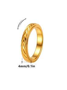 1PC Retro Fashion 3D Wheat Ear Stainless Steel Unisex Ring, Wedding Engagement Promise Ring, Premium Stylish Men's Jewelry Accessory Gift - Wheat Ear Ring - View 6