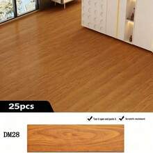 25 Pcs Wood Grain Self-Adhesive Anti-Slip Floor Stickers, Thickened PE Foam Material, Waterproof And Wear-Resistant, Peel And Stick, Easy To Clean And Removable, Suitable For Living Room, Kitchen, Office, And Bedroom Decoration. - Floor Stickers 25pcs - View 14