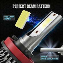 2 Buah Lampu LED Mobil C1 6000K H4 H7 H11 9005 9006 7600LM, Manik Lampu COB, 36W LED Mobil Memancarkan Cahaya Sebelum Sinar Matahari - C1 - View 8