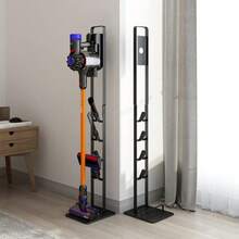 Cordless Vacuum Cleaner Stand, Floor Rack With Base And Side Hooks, Space Saving Home Organizer, Black Or White - View 6