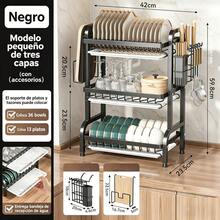 3-Tier Dish Drying Rack With Drain Board - Large Metal Dish Drying Rack With Drain Board, Cup Holder, Utensil Holder, And Additional Drainage System - Kitchen Accessory For Efficient Dish Drying And Organization - Black - View 10